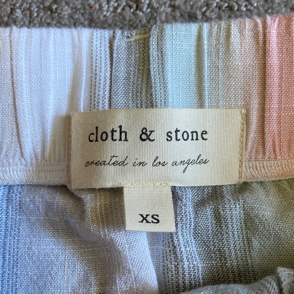 CLOTH & STONE curved hem belted pastel midi skirt, XS. - Picture 5 of 10